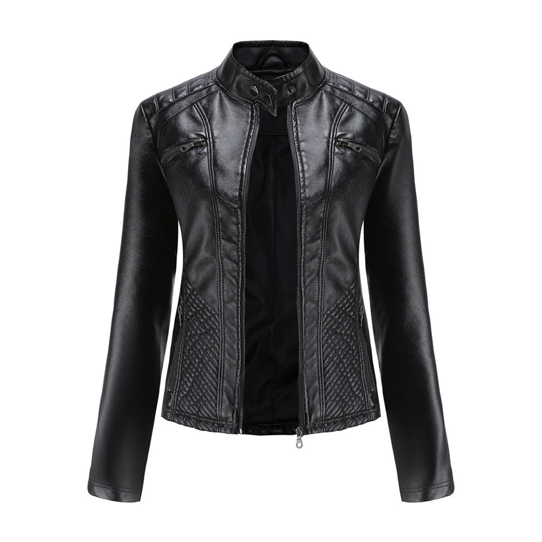 W&W Mode | Lederjacke für Damen - Modische Jacke mit Reißverschluss