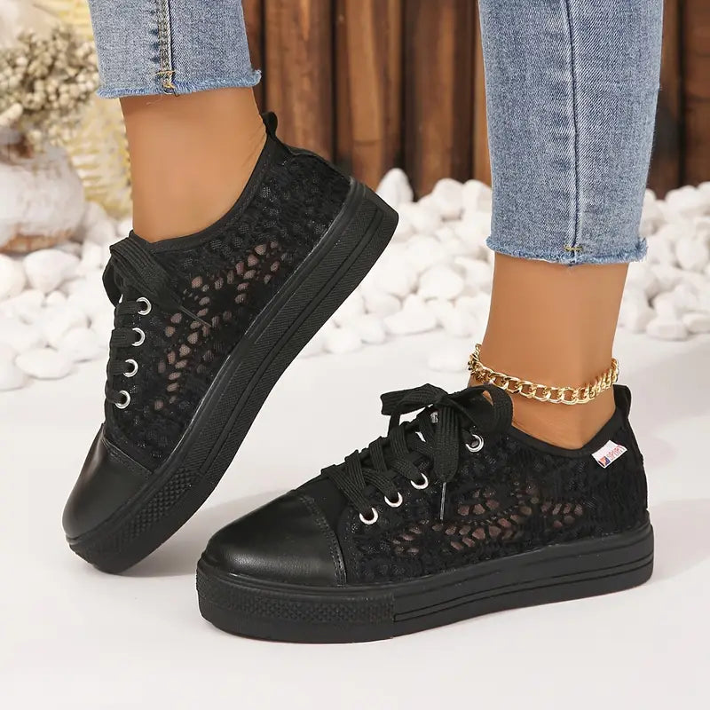 W&W Mode | Damen Spitzen Plattform Sneaker