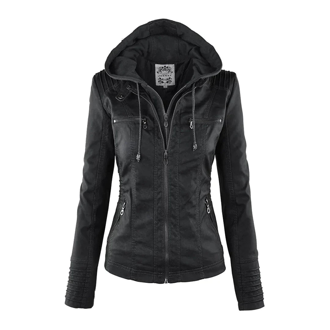 W&W Mode | Elegantes Motorradjacke Mit Kapuze Aus Hochwertigem Leder