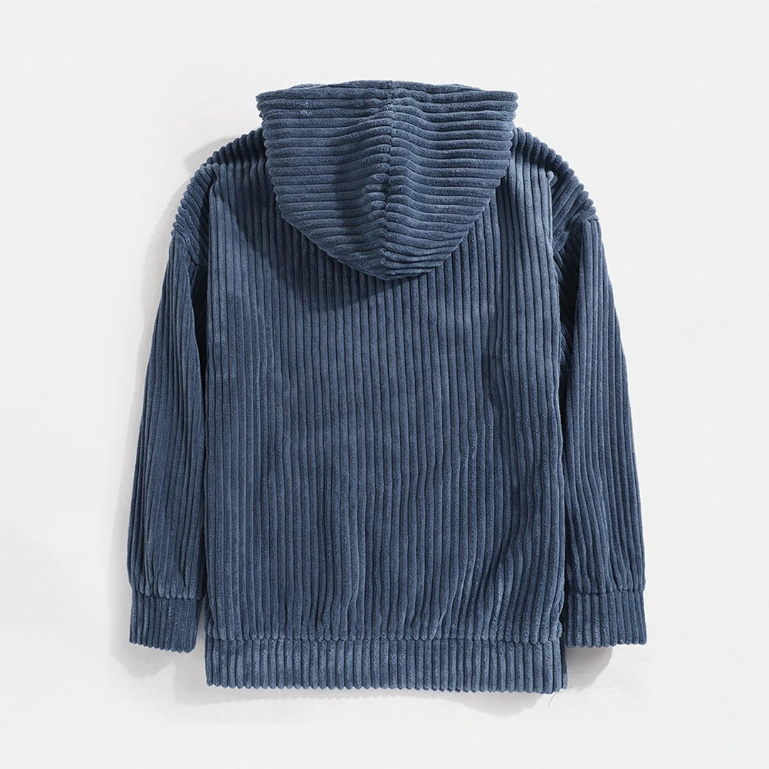 Rückansicht eines schlichten weichen, modernen Hoodies