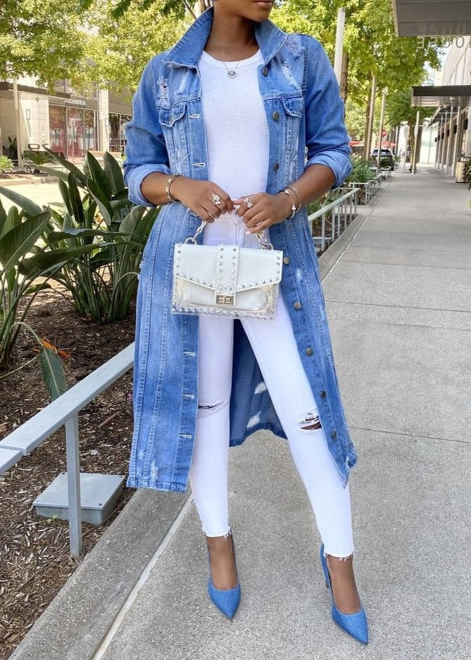 W&W Mode - Lange Damenjeansjacke