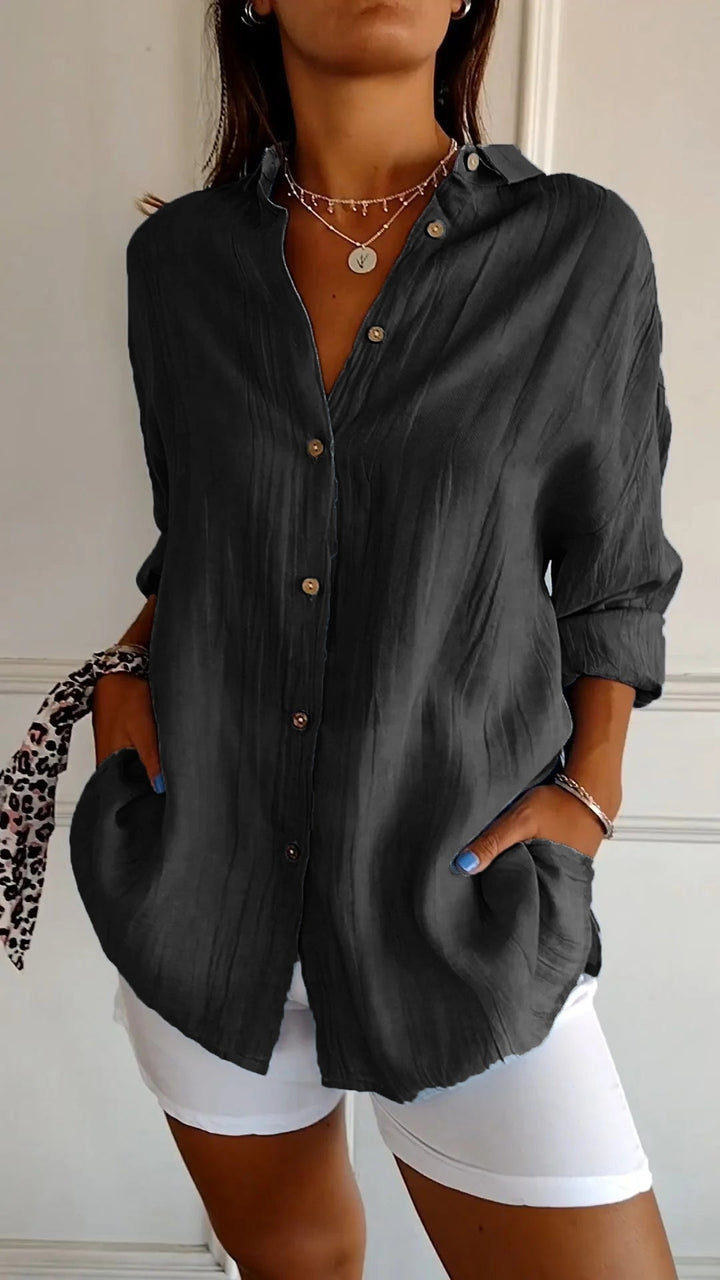 W&W Mode | Lange Ärmel Lockere Passform Button Up W&W Mode | Damenbekleidung