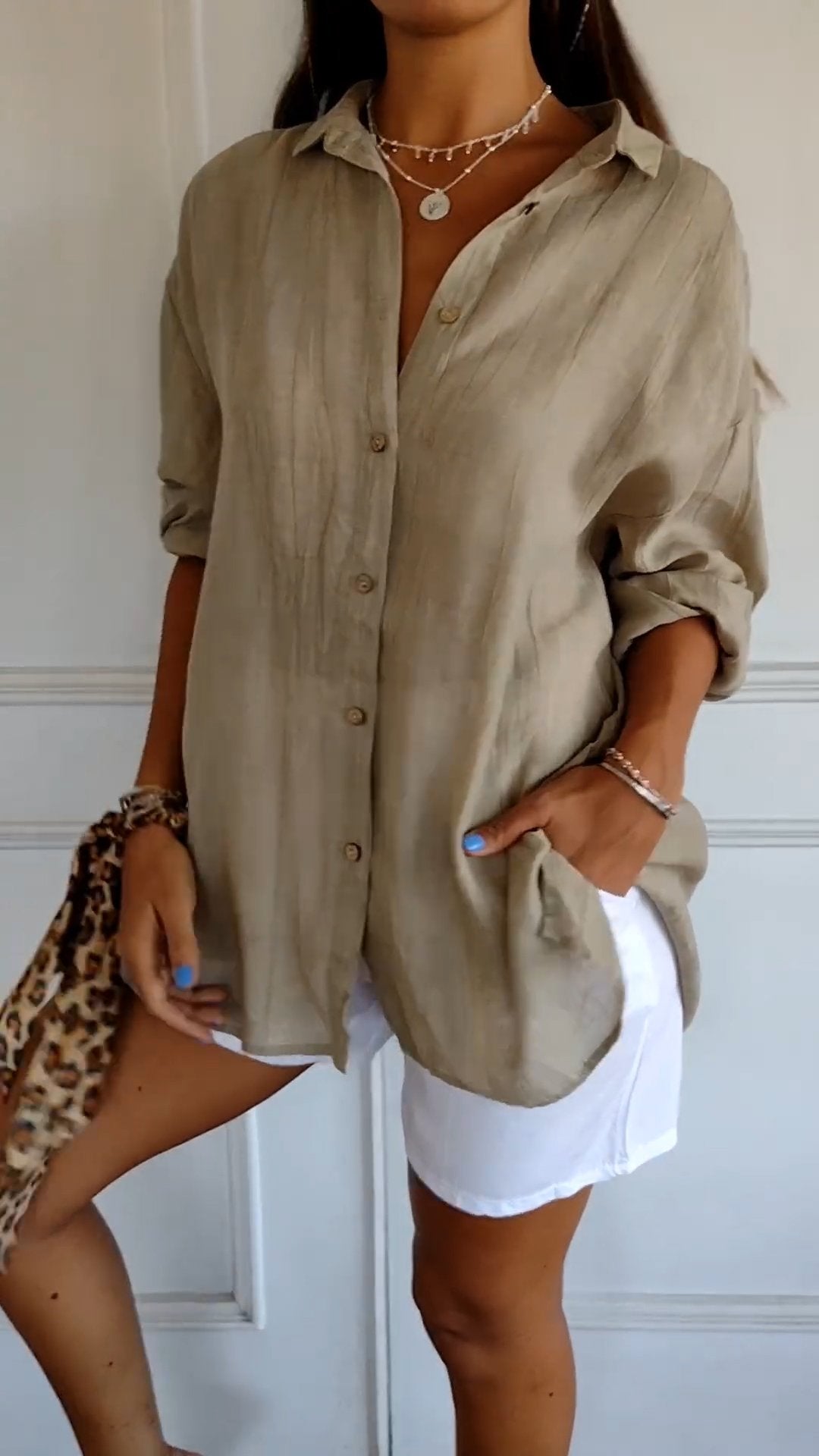 W&W Mode | Lange Ärmel Lockere Passform Button Up W&W Mode | Damenbekleidung