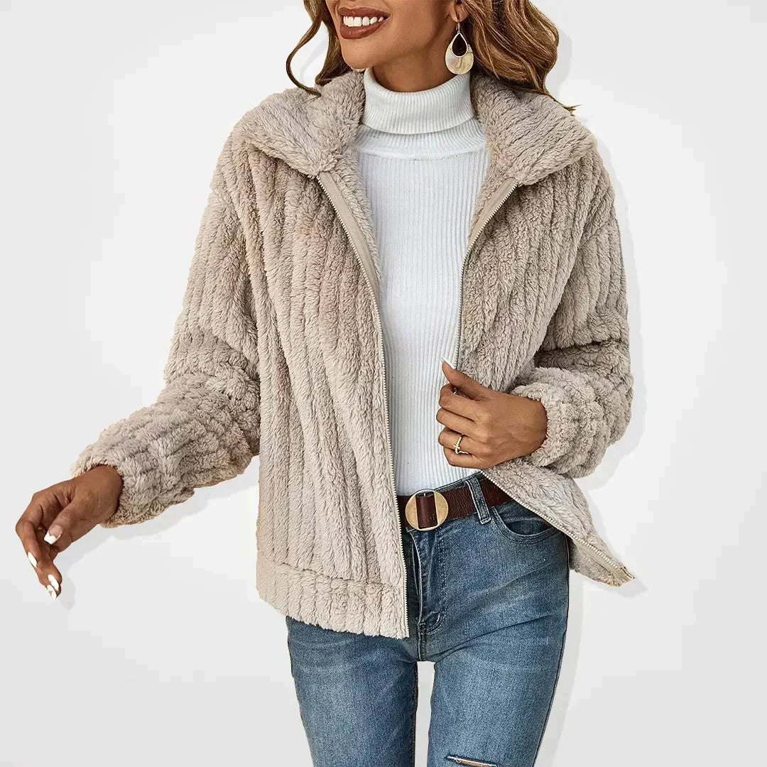 W&W Mode | bequeme Teddy Jacke für Damen