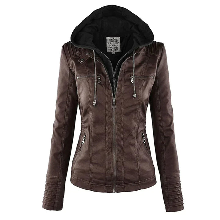 W&W Mode | Elegantes Motorradjacke Mit Kapuze Aus Hochwertigem Leder
