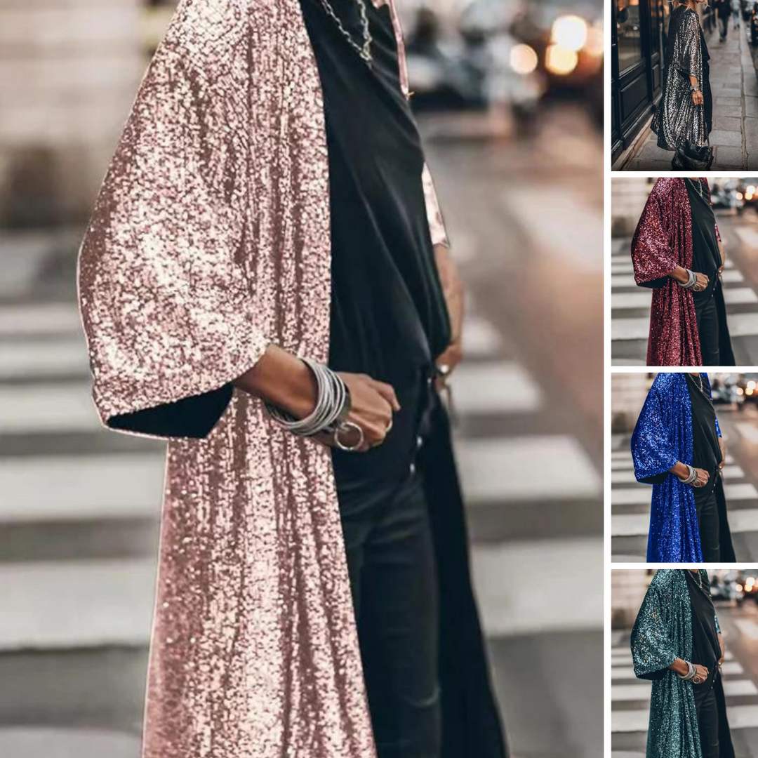 W&W Mode | Glamouröse Pailletten-Strickjacke