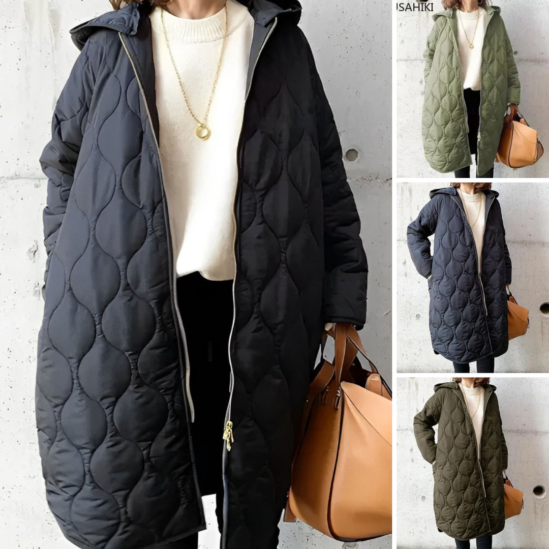 Damen langer Parka mit Kapuze und praktischen Taschen