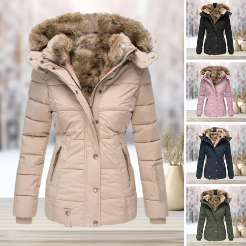 W&W Mode | Elegante Winterjacke mit Pelz und Kapuze