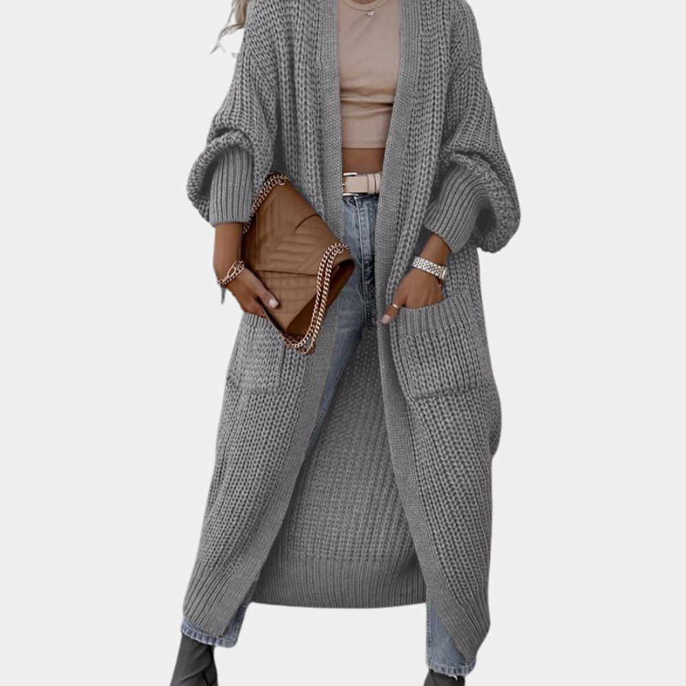 W&W Mode | Bequem Lang Gestrickte Damenjacke