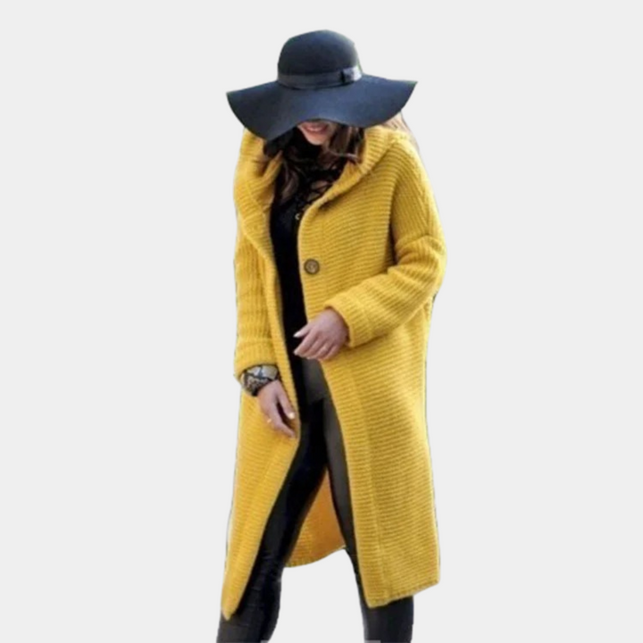 Warme Damenjacke mit Kapuze