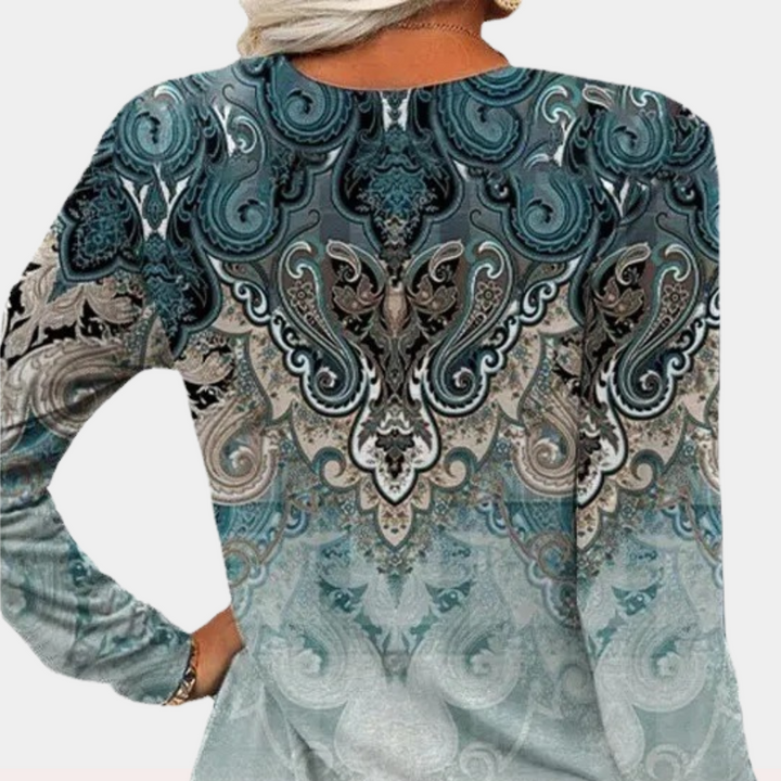 W&W Mode | Boho Paisley Bluse mit Farbverlauf für Damen