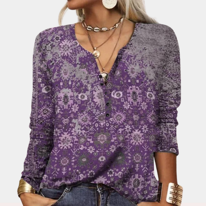 W&W Mode | Boho Paisley Bluse mit Farbverlauf für Damen