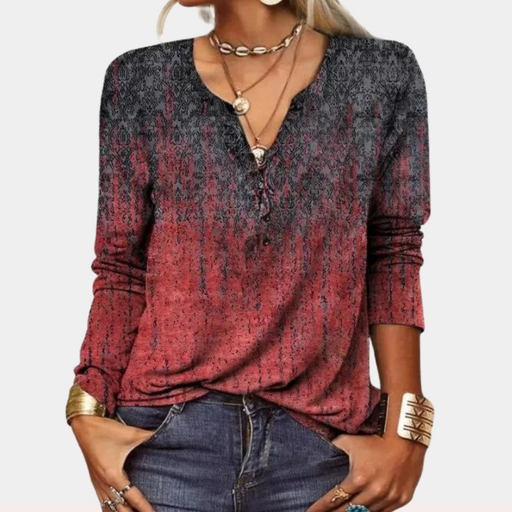 W&W Mode | Boho Paisley Bluse mit Farbverlauf für Damen