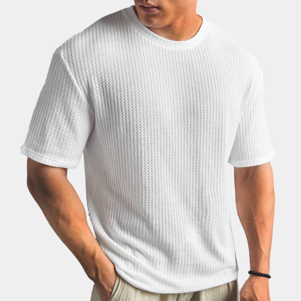 W&W Mode | Geripptes T-shirt Für Herren Lässig & Bequem