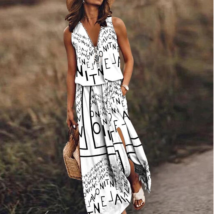 W&W Mode | Maxi Damenkleid mit Textdruck