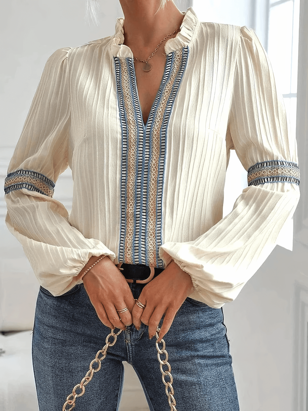 W&W Mode | Spitzen Boho Chic Bluse Für Frauen