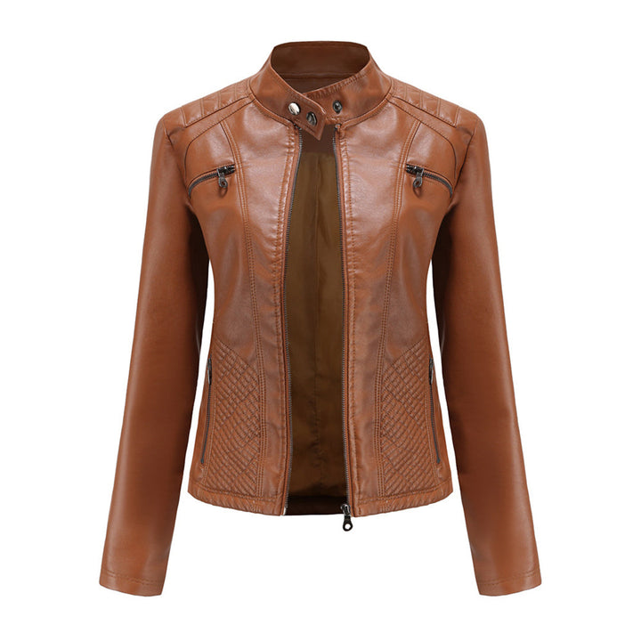 W&W Mode | Lederjacke für Damen - Modische Jacke mit Reißverschluss