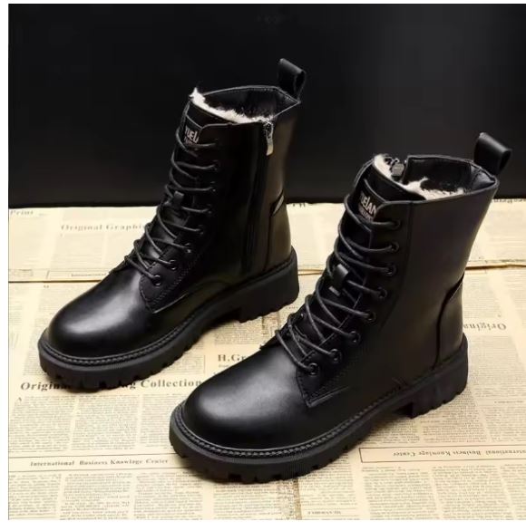 Damen Leder-Winterstiefel