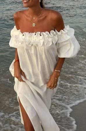 Damen Midikleid mit Rüschen
