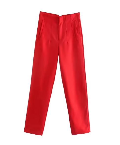 W&W Mode Vintage Hose mit geradem Reißverschluss und erhöhter Taille