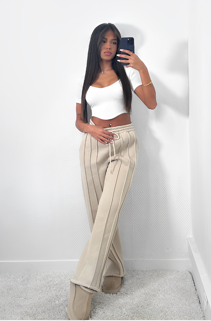 W&W Mode | Gestreifte Loose Fit Jogginghose für Damen