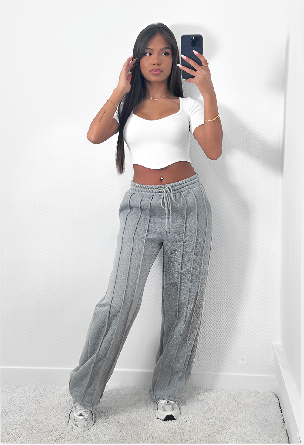 W&W Mode | Gestreifte Loose Fit Jogginghose für Damen