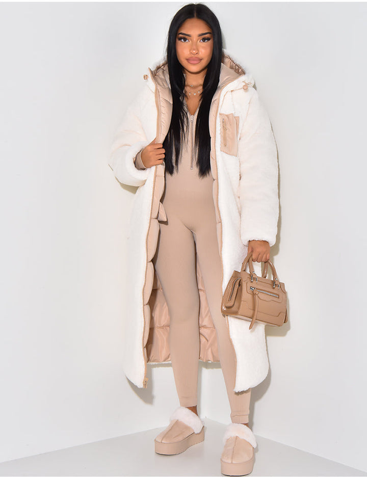 W&W Mode | Warme Gefütterte Winterjacke für Damen - Wendbare Fleecejacke