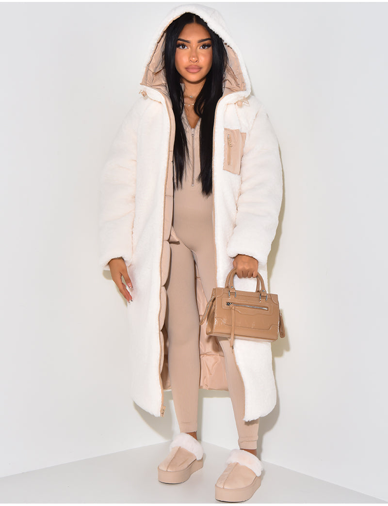 W&W Mode | Warme Gefütterte Winterjacke für Damen - Wendbare Fleecejacke