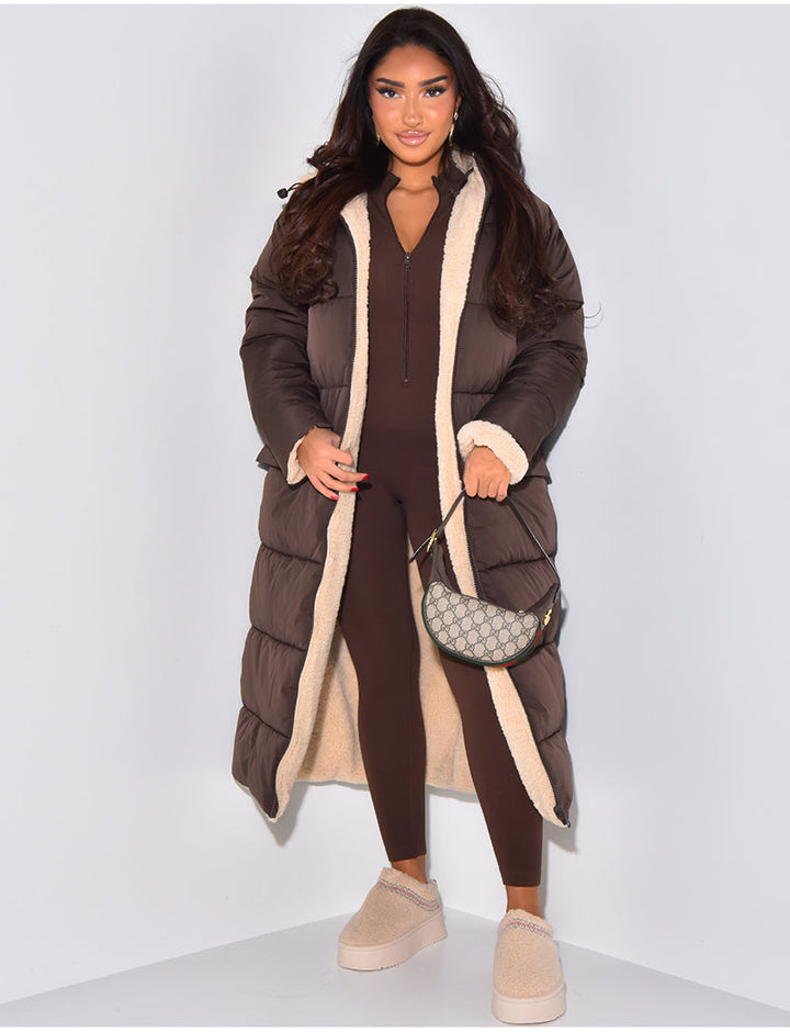 W&W Mode | Warme Gefütterte Winterjacke für Damen - Wendbare Fleecejacke