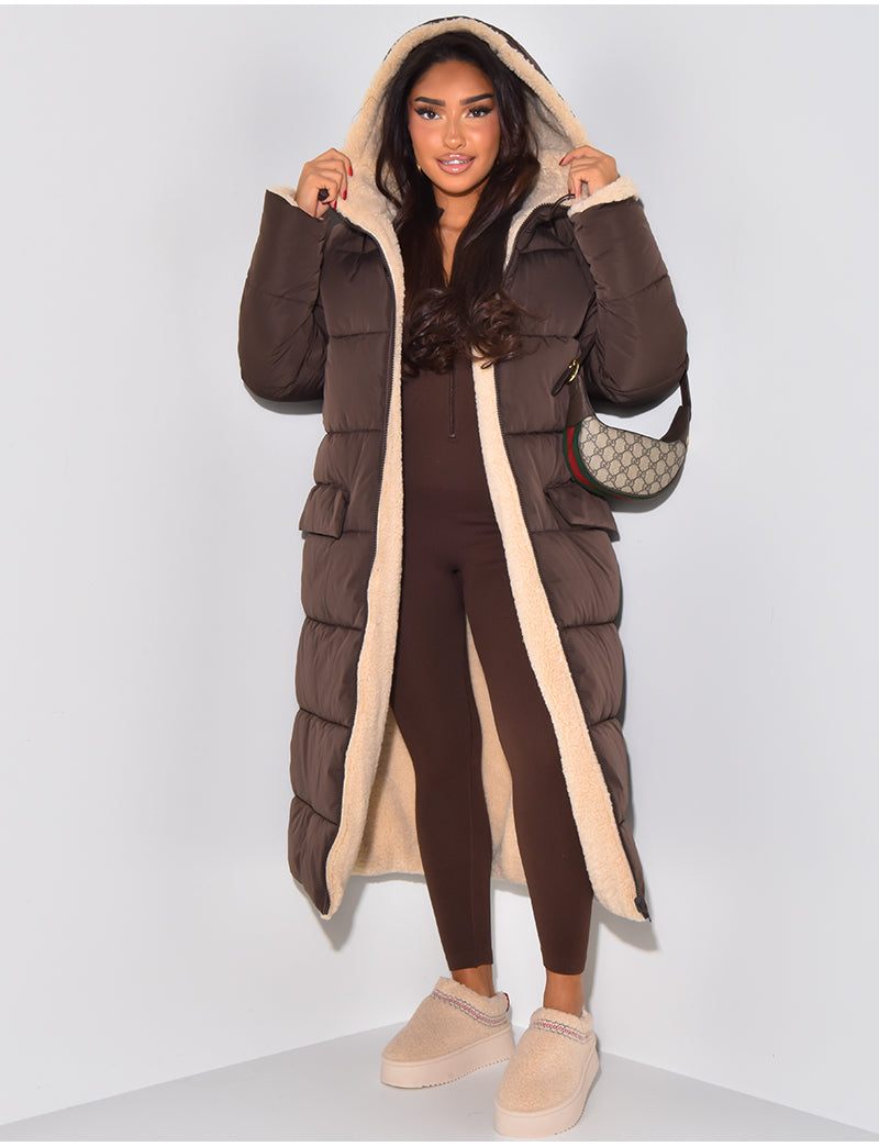 W&W Mode | Warme Gefütterte Winterjacke für Damen - Wendbare Fleecejacke