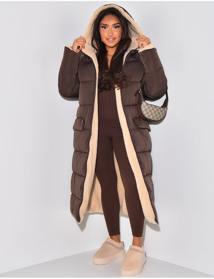 W&W Mode | Warme Gefütterte Winterjacke für Damen - Wendbare Fleecejacke