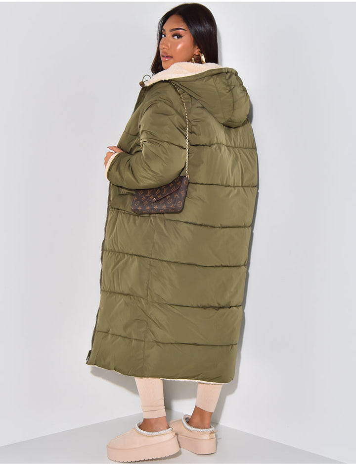 W&W Mode | Warme Gefütterte Winterjacke für Damen - Wendbare Fleecejacke