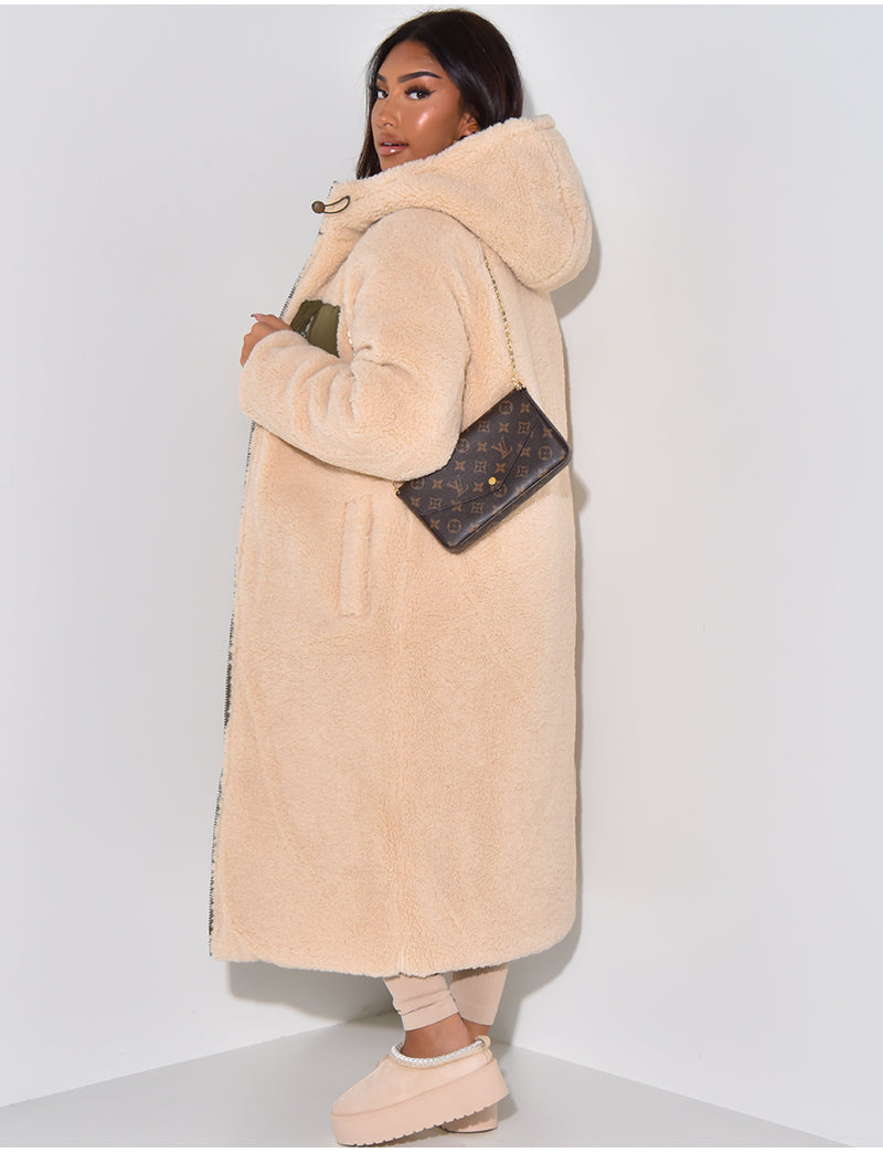 W&W Mode | Warme Gefütterte Winterjacke für Damen - Wendbare Fleecejacke