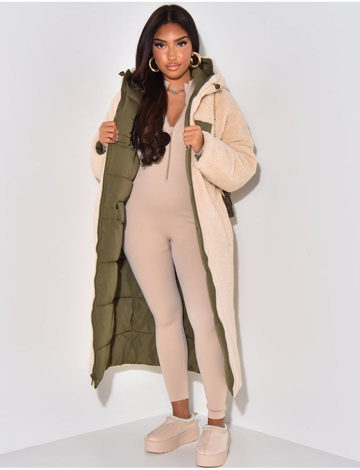 W&W Mode | Warme Gefütterte Winterjacke für Damen - Wendbare Fleecejacke