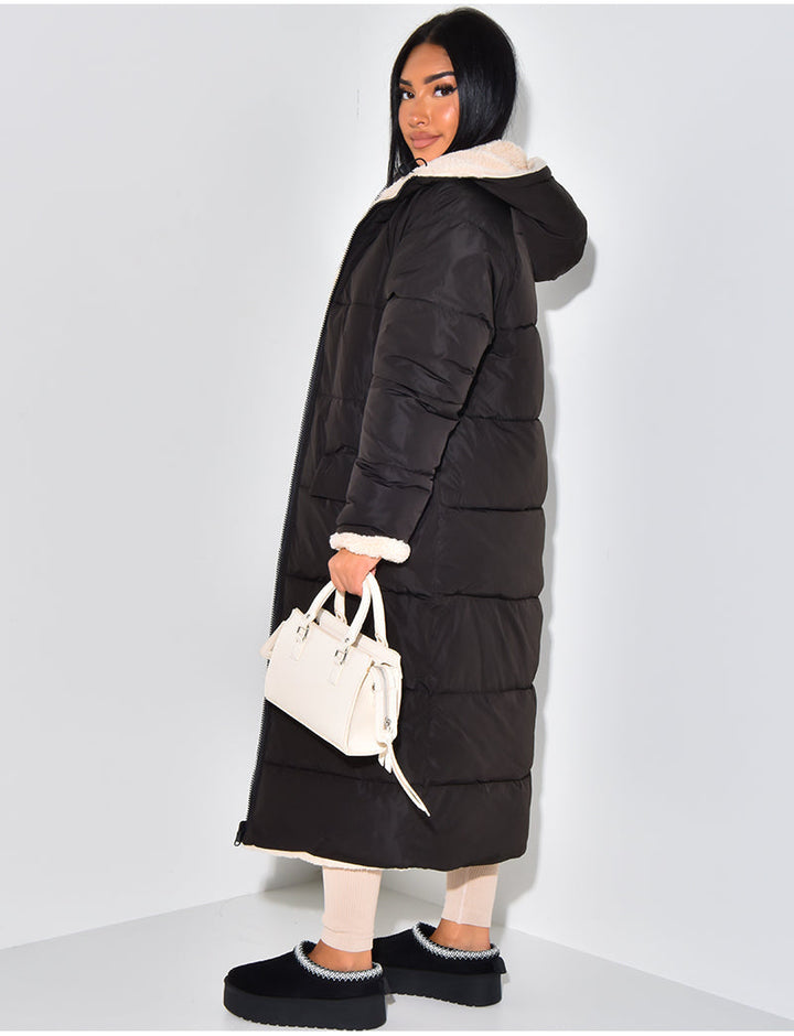 W&W Mode | Warme Gefütterte Winterjacke für Damen - Wendbare Fleecejacke
