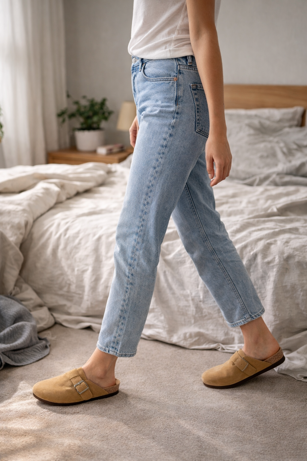 W&W Mode Damen Clogs Schnallen Design Pantoletten