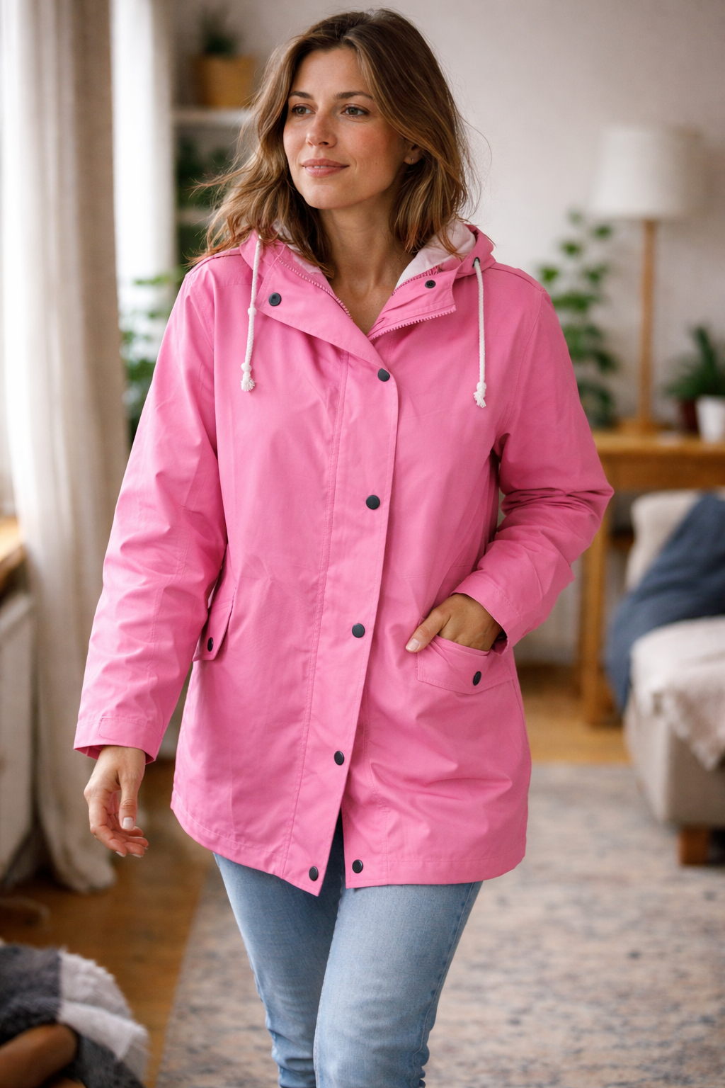 W&W Mode Damen Übergangsjacke mit Kapuze Leicht