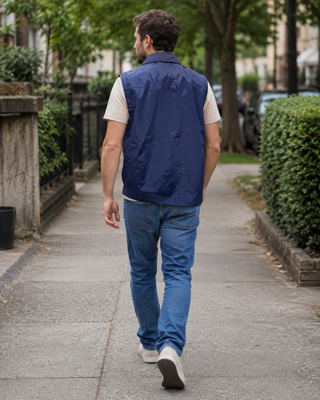 W&W Mode Herren Outdoor-Weste mit Reißverschluss und mehreren Taschen