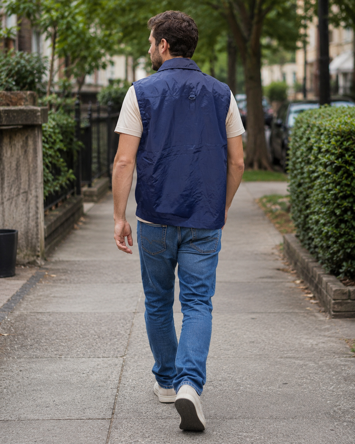 W&W Mode Herren Outdoor-Weste mit Reißverschluss und mehreren Taschen