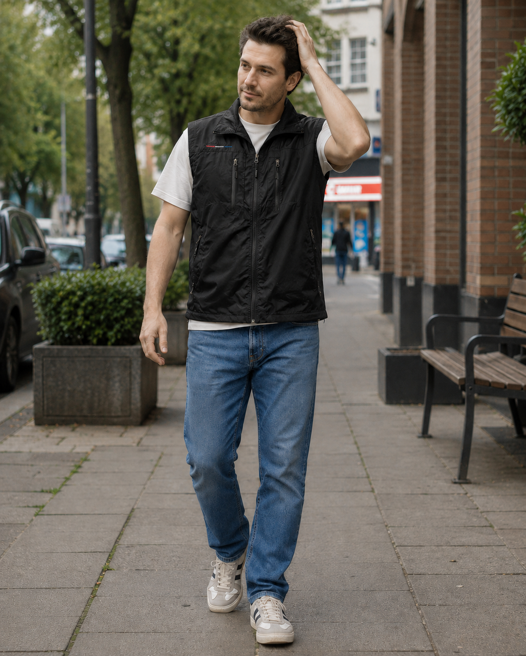 W&W Mode Herren Outdoor-Weste mit Reißverschluss und mehreren Taschen
