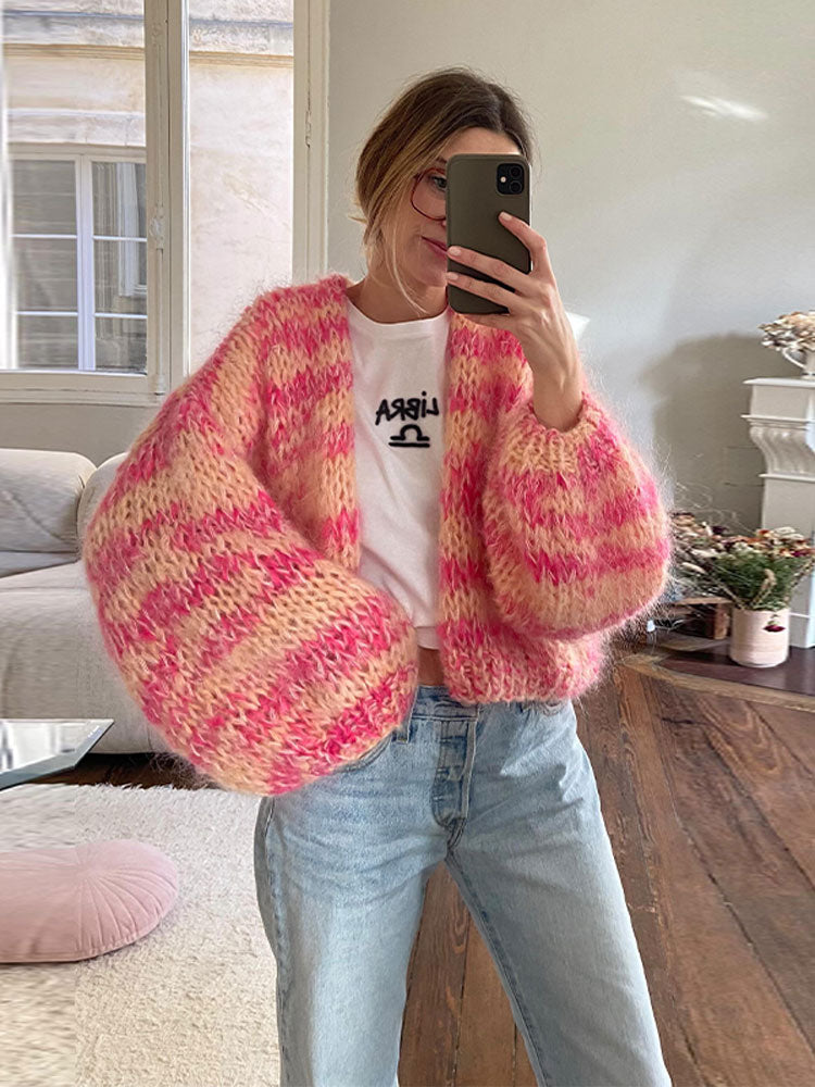 W&W Mode Cardigan | Gestrickt | Open Front | Oversized Cardigan | Damenbekleidung
