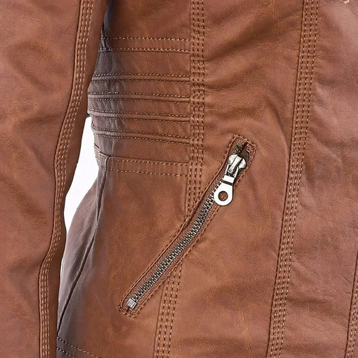 W&W Mode | Elegantes Motorradjacke Mit Kapuze Aus Hochwertigem Leder