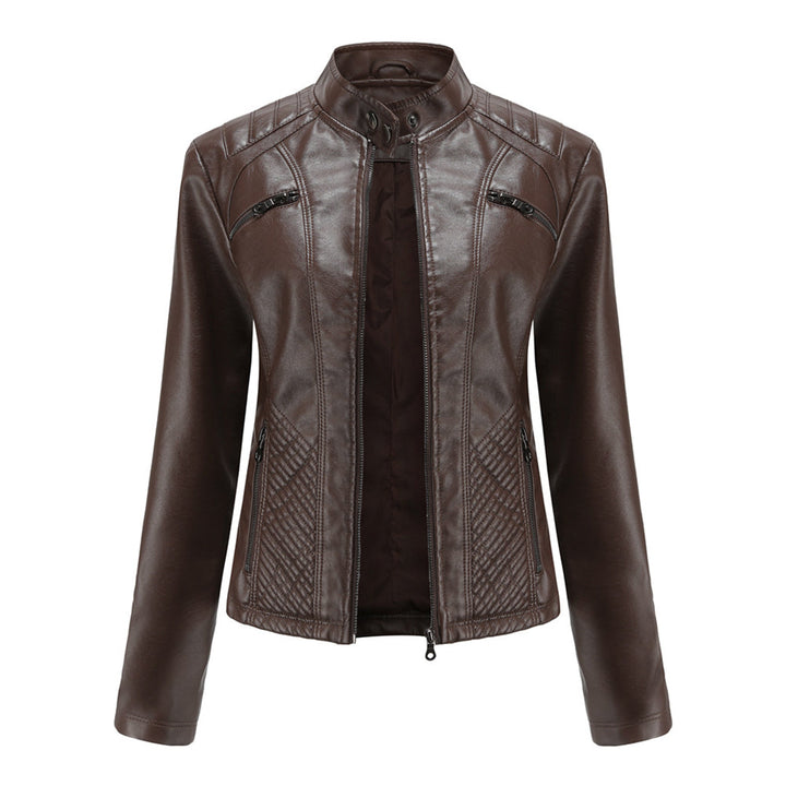 W&W Mode | Lederjacke für Damen - Modische Jacke mit Reißverschluss