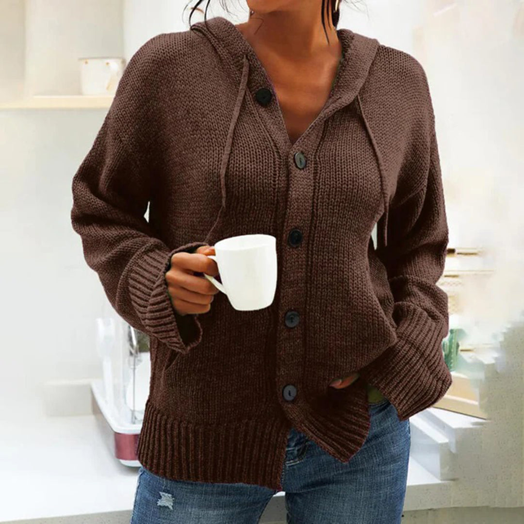 W&W Mode | Lässige Strickjacke mit Kapuze für Damen
