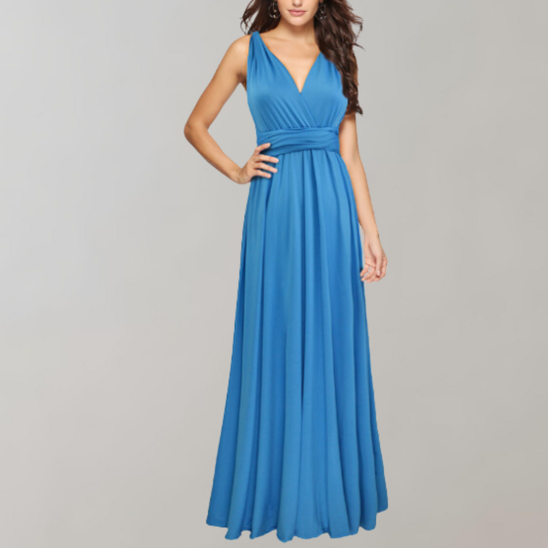 W&W Mode - Schick Maxikleid | Cocktail Kleid Taillengurtel