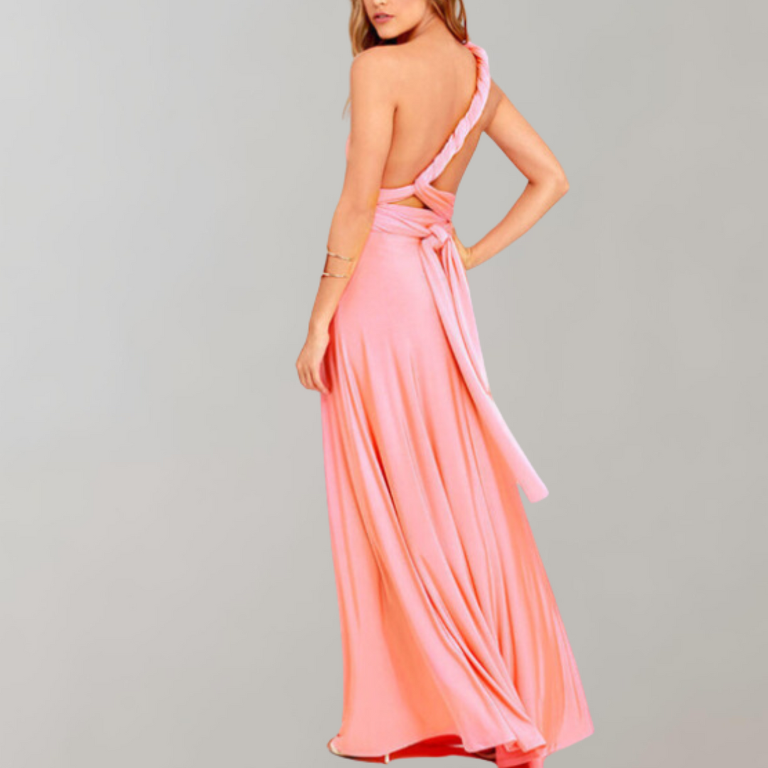 W&W Mode - Schick Maxikleid | Cocktail Kleid Taillengurtel