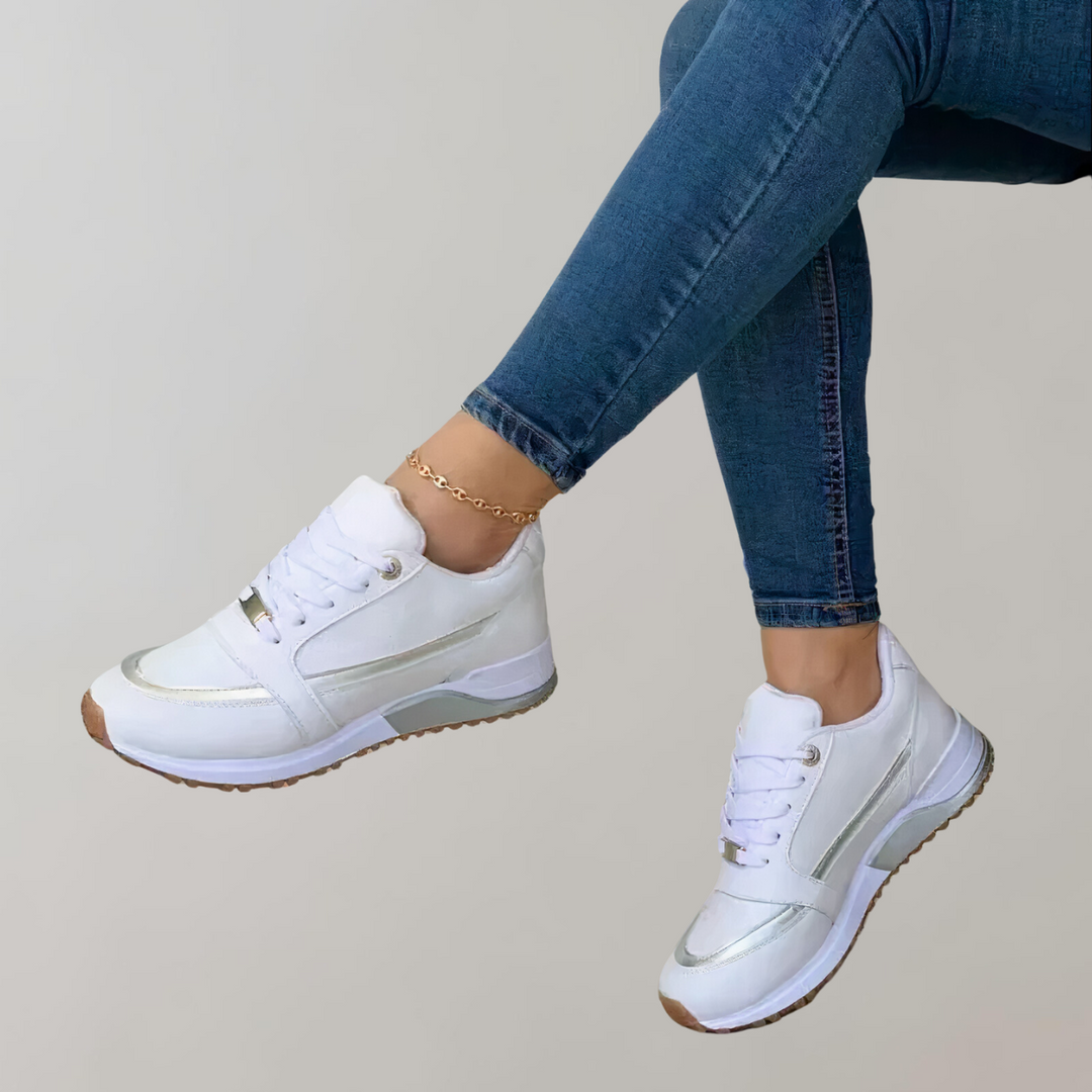 W&W Mode - Stylische Low Top Schnürsneaker für Damen für den Alltag | Sportliche Casual Fashion Sneaker
