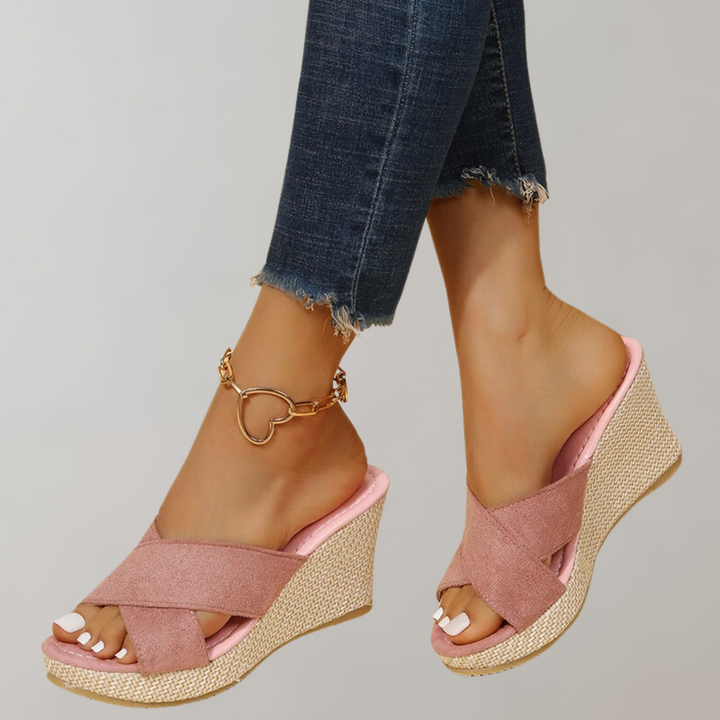 W&W Mode - Orthopädische Sandalen mit Absatz | Sandalen Damen bequem