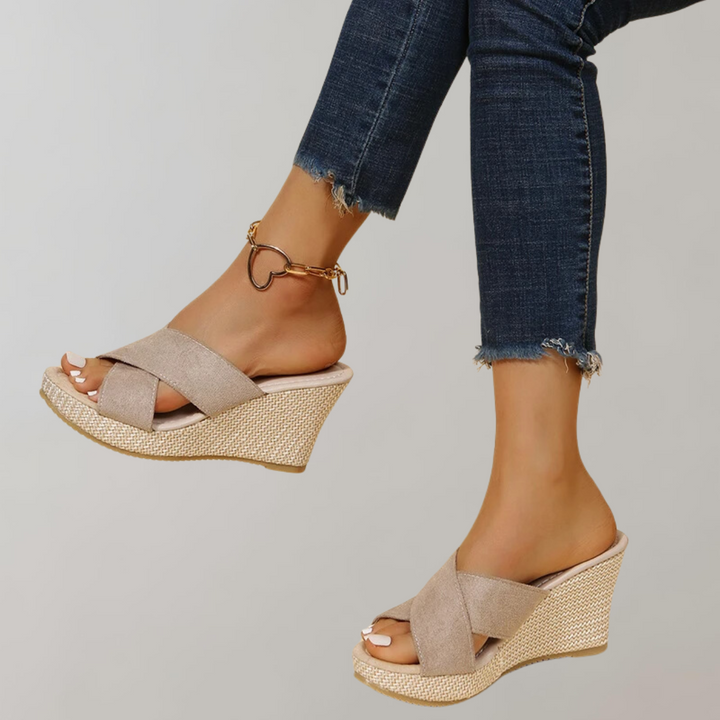 W&W Mode - Orthopädische Sandalen mit Absatz | Sandalen Damen bequem