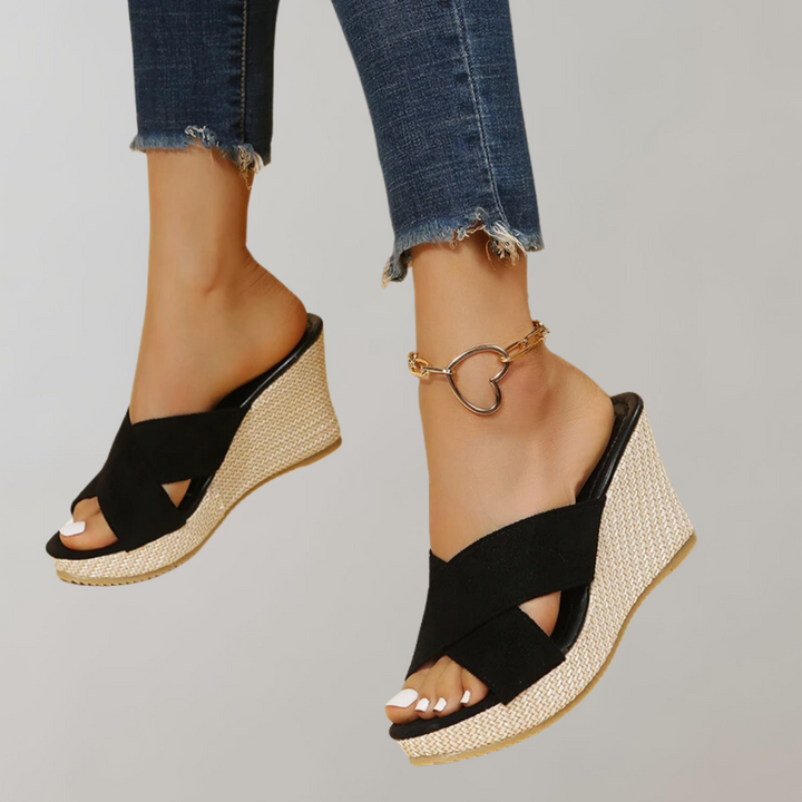 W&W Mode - Orthopädische Sandalen mit Absatz | Sandalen Damen bequem